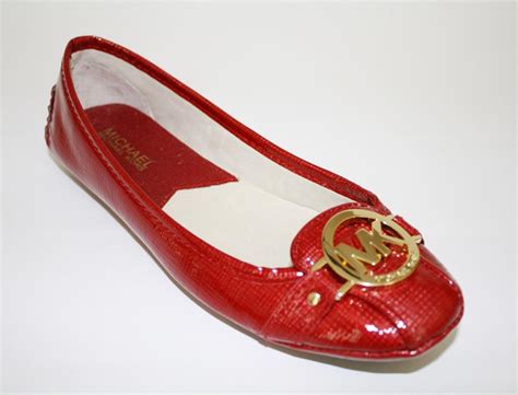 michael kors red patent leather shoes|michael kors red flat shoes.